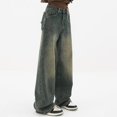 thumbnail image 3 of Baggy Jeans for Women Casual Wide Leg Pants Y2K High Street Low Rise Jeans Vintage Distressed Denim Pants Streetwear Hiphop, 3 of 7