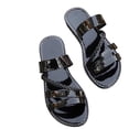 thumbnail image 6 of Eltusu Women's Flat Sandals, Open Toe No Slip Beach Ankle Strap Summer Shoes Black Size 7, 6 of 8