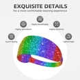 thumbnail image 3 of Rocae Glitter Rainbow for Elastic Exercise Headband for Men and Women Moisture Wicking Athletic Sweatbands Summer Accessories Elastic Bands, 3 of 9
