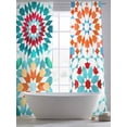 thumbnail image 5 of Boho Sheer Curtains 108 Inches Long 2 Panels Colorful Abstract Light Filtering Semi Sheer Window Curtains Drapes for Bedroom Living Room 52"x108", 5 of 7