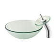 thumbnail image 2 of Cascade 16.5 Glass Vessel Sink with Faucet, Clear, 2 of 13