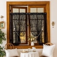 thumbnail image 4 of Faty-T Lace Cafe Curtains Privacy Mini Curtain for Bathroom Window Front Door, Elegant Short Half Scalloped Cabinet Curtains for Small Windows, 4 of 8
