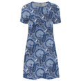 thumbnail image 4 of PIMOXV Robes d'Été pour Femmes 2023 Décontractées à Fleurs Croisées Épaules Dénudées Col Rond Manches Courtes avec Poches Robe Mini Longues Robes de Maternité, 4 of 7