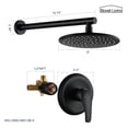 thumbnail image 4 of Boyel Living 9 in. Wall Mount Rain Shower Head System Shower Faucet Fixed Shower Head with Single Lever Handle and Valve in Matte Black, 4 of 7