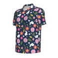 thumbnail image 2 of Rocae Floral Rabbit for Men's Short Sleeve Polo Shirt, Quick Drying Performance Moisture Wicking Sports Men's Golf Shirt, 2 of 9