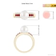 thumbnail image 5 of ANGARA South Sea Cultured Pearl Ring with Rubies in 14K Yellow Gold for Women | June Birthstone, Birthday, Anniversary, Jewelry Gift for Women | Pearl Ring, 5 of 8