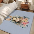 thumbnail image 5 of Rectangle Area Rug 4x6ft, Easter Watercolor Floral Rabbit Leaves Non-Shedding Washable Area Rug, Spring Flower on Burlap Non Slip Low-Profile Rugs for Living Room, Bedroom Dining Room, 5 of 9
