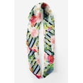 thumbnail image 2 of Bimba Blue Stripe & Grandiflora Roses Floral Printed Pure Silk Scarf Neck Wrap Summer Hair Bandanas For Women 40 x 80 Inches, 2 of 6