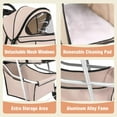 thumbnail image 2 of YRLLENSDAN Pet Gear Dog Stroller Small Dogs, Folding Cat Stroller with Cup Holders 4 Wheel Pet Strollers for Small & Medium Dogs Stroller Travel Carrier, Beige, 2 of 7