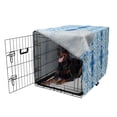 thumbnail image 5 of Psychedelic Dog Crate Cover, Grunge Style Hippie Eastern Like Indonesian Folk Effect Design, Easy to Use Pet Kennel Cover Small Dogs Puppies Kittens, 7 Sizes, Pale Blue and Royal Blue, by Ambesonne, 5 of 6