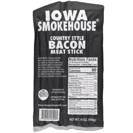 IOWA SMOKEHOUSE Bacon Country Style Meat Sticks, 16 oz