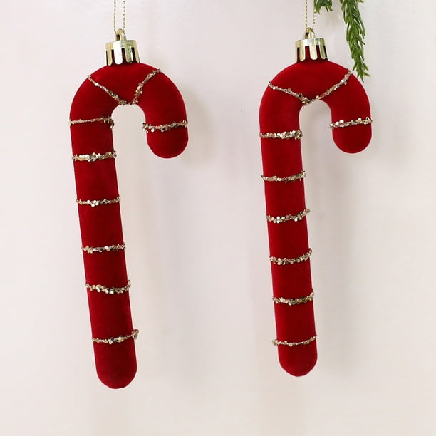Wine Red Velvet Embroidered Christmas Tree Ornament with Bow Holiday Decoration