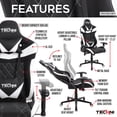 thumbnail image 3 of Techni Sport TS-XL1 Ergonomic High Back Racer Style PC Gaming Chair, White, 3 of 8