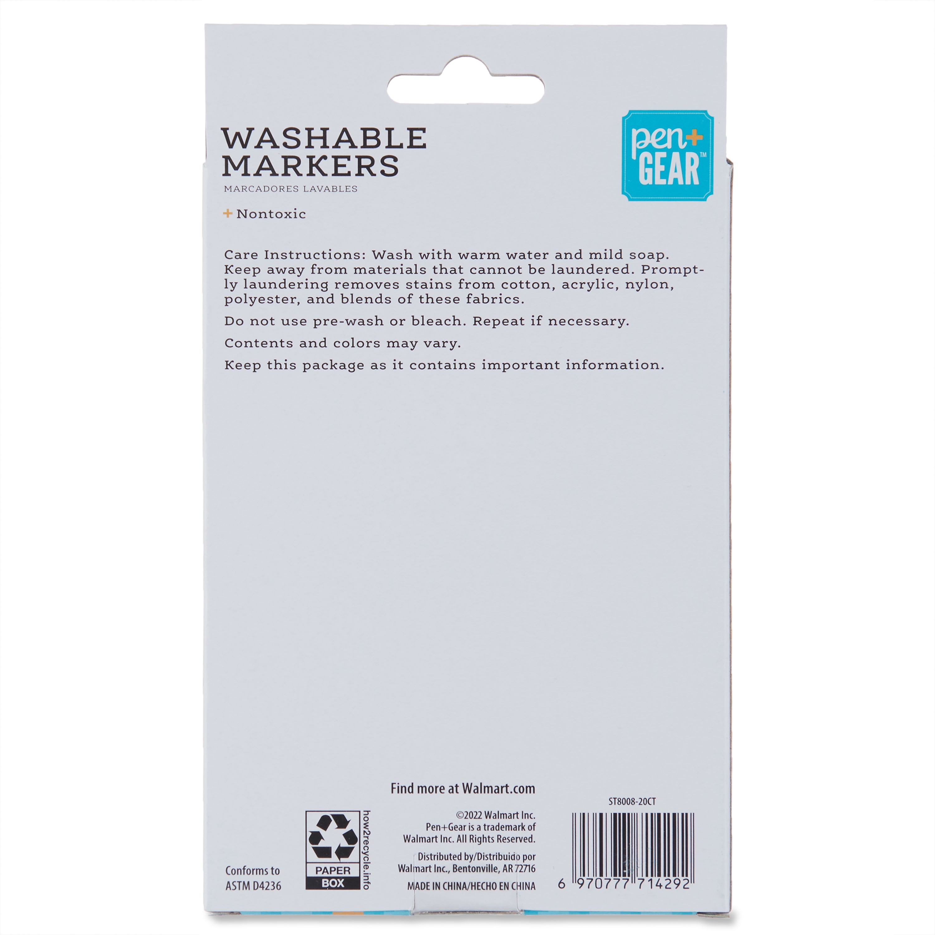 Pen + Gear 20-Count Super Tip Washable Markers, Back to School