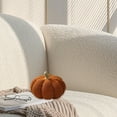 thumbnail image 5 of Halloween Indoor - Pumpkin Shaped Throw Pillow, 8x5 Inch Fall Decorative Cushion for Sofa Office, Halloween Thanksgiving Home Decor Gift(Brown), 5 of 8