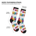 thumbnail image 3 of Women's Men's Happy Birthday Colorful Novelty Pattern Crew Athletic Socks, 3 of 7