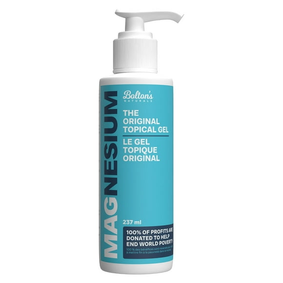 Bolton’s Naturals Unscented Magnesium Gel with Pump, Fast-Absorbing Formula for Massage & Everyday Body Care - 237 mL