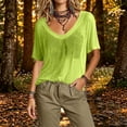 thumbnail image 6 of Admvng Womens Casual Tops Mesh Round Neck Short Sleeve Summer Loose Fit Blouses, 6 of 7