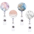 thumbnail image 1 of LAICAIW Marble Retractable Badge Reels with Alligator Clip, Assorted Colors, 4 Pack, 1 of 2
