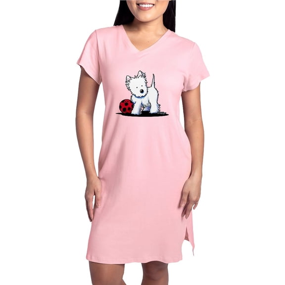 CafePress - Westie & Ball - Women's Nightshirt