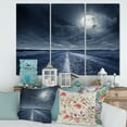 thumbnail image 2 of Designart ' Cloudy Full Moon Over Asphalt Road I ' Nautical & Coastal Canvas Wall Art Print, 2 of 3