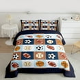 thumbnail image 2 of Castle Fairy Teens Sport Baseball Football Basketball 3 Pieces Queen Comforter Set,Ball Gamer Ultra Soft Bedding Sets,Geometric Plaid Bedding Comforter Set,Breathable Home Decor, 2 of 8