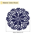 thumbnail image 2 of Posavasos de tela, 8 piezas de 4" - Doilies de ganchillo de algodón tejido, tapete de taza bordado de encaje con patrón floral para decoración de fiestas de boda (azul marino), 2 of 5