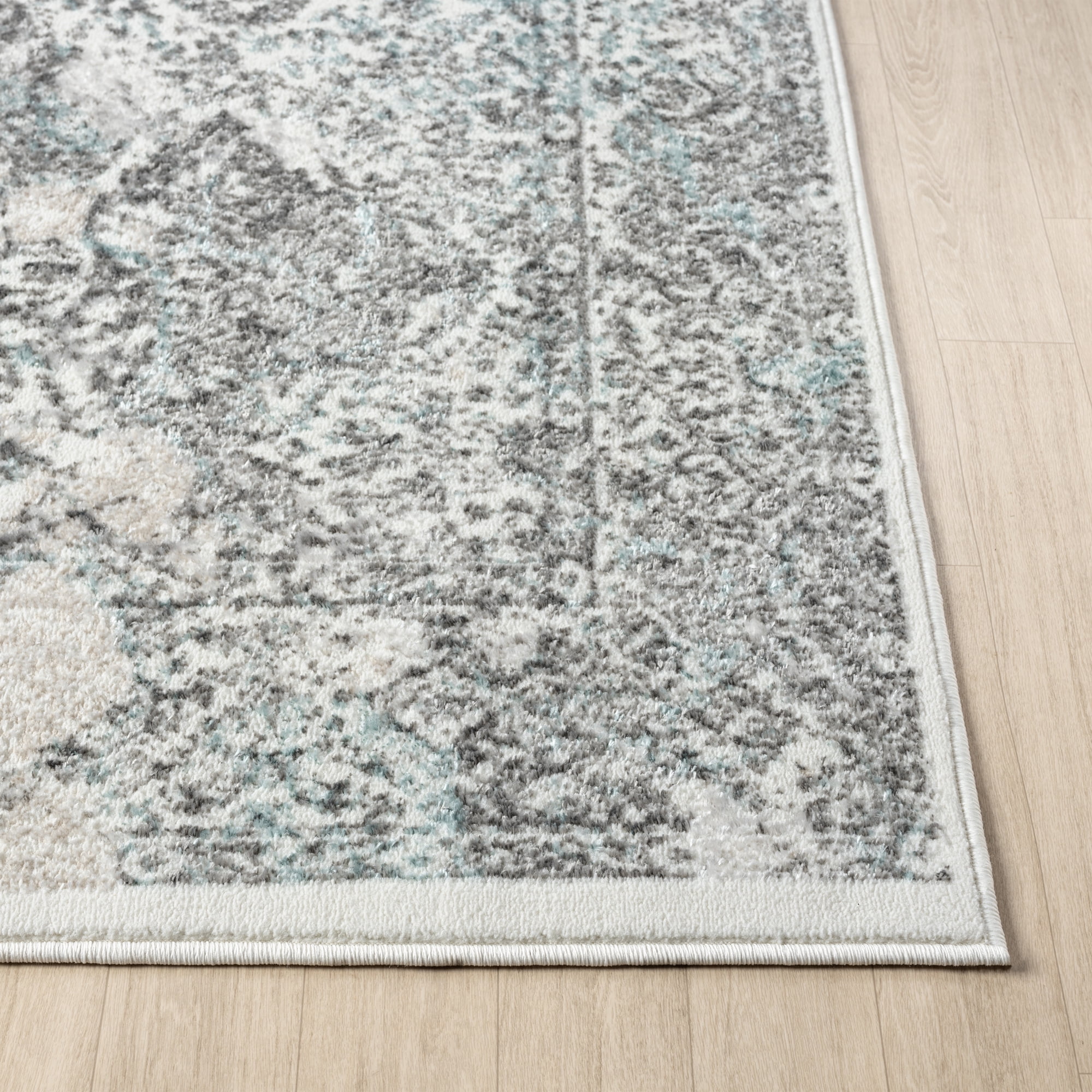 Ox Bay Bethany 2' x 7' Beige/Blue Diamond Durable Indoor Area Rug