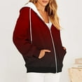 thumbnail image 2 of Inleife Fleece Jacket Women Casual Printed Zippered Jackets Women's Long Sleeved Hooded Sweater Jacket Top, 2 of 6