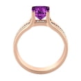 thumbnail image 6 of Amethyst 1.20 ctw Ring with Diamonds 14K Rose Gold Bridge Channel set Princess, 6 of 6