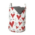 thumbnail image 1 of Love Laundry Bag, Hand Written I Love You Phrases Heart Valentines Day Inspiration, Hamper Basket with Handles Drawstring Closure for Laundromats, 13" x 19", Vermilion Black White, by Ambesonne, 1 of 4