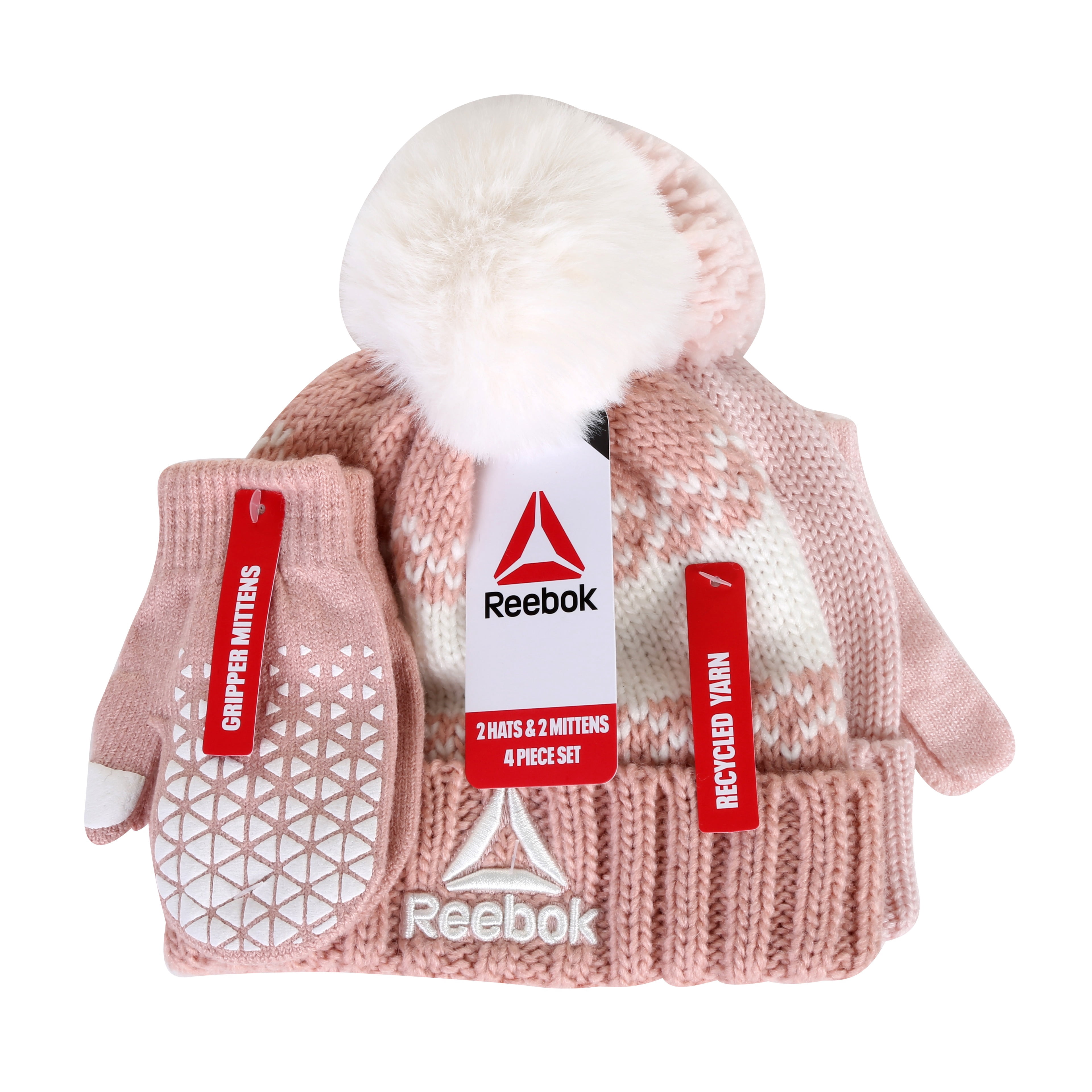 Reebok Toddler Beanie and Mitten Sets, 2- Pack, 6- Piece