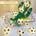 thumbnail image 4 of Cadena de lámpara Guirnalda de luces LED de 5 pies y 10 luces de hadas con forma de fútbol, luces colgantes decorativas LED para fiestas de Carnaval de Pascua de la Copa del Mundo Eccomum Cadena, 4 of 5