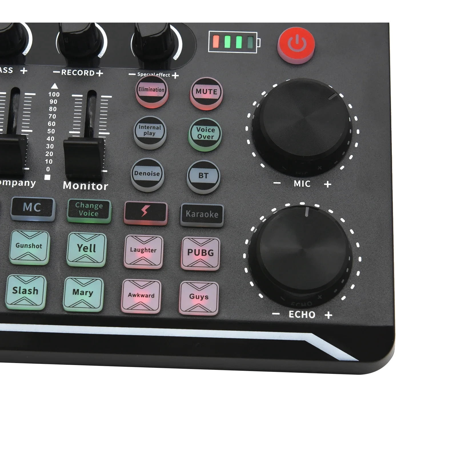 Live Sound Card and Interface with DJ Mixer Effects Voice Changer Bluetooth-Compatible Mixer