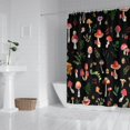thumbnail image 2 of Red Mushroom Leaf Black Pattern Shower Curtain 72"x84" ,Bathroom Decorative Shower Curtains Set with 12 Hooks,Modern Waterproof Washable Shower Curtain, 2 of 6
