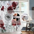 thumbnail image 3 of Red Floral Shower Curtain,Sage Green Eucalyptus Leaves Bathroom Shower Curtains,Watercolor Flower Shower Curtain Sets,Modern Pretty Waterproof Fabric Bath Curtain with 12 Hooks 72x72in, 3 of 6