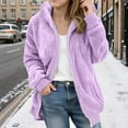 thumbnail image 2 of Abcomgle Girls Winter Jacket 10-12 Full Zip Up Sherpa Coat for Girls Fleece Hooded Teddy Sweatshirt for Girls Winter Warm Fuzzy Sweater for Girls with Pockets,11-12Y,Light Purple, 2 of 6
