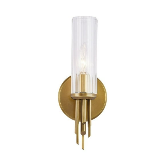 WV335103VBCR-Alora Lighting-Torres - 1 Light Bath Vanity-12 Inches Tall and 2.38 Inches Wide-Vintage Brass Finish
