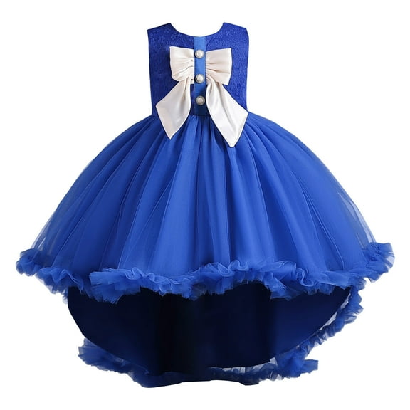 Bearichfupo Toddler Kids Girl Dress Summer Sleeveless Bowknot Princess Dress Catwalk Performance Dress, Sizes 4-5 Years