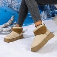thumbnail image 4 of Women's Platform Booties Suede Fleece Lined Anti Slip Snow Ankle Boots Fluffy Winter Warm Walking Work Shoes, 4 of 9