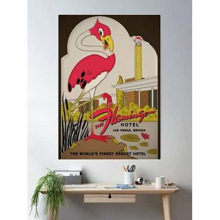 Flamingo Hotel, Las Vegas Poster Wall Art, Modern Wall Decor For Living Room Bedroom, 8x12 UNFRAMED
