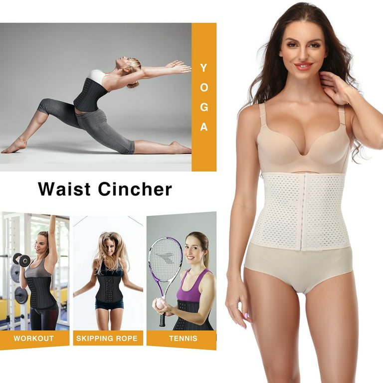 Waist Trimmer Corset for Women - Weight Loss Breathable Waist Cincher Top  Steel Bones Body Shaper Workout Girdle With 3 Hook