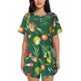 thumbnail image 1 of Balery Vegan Conjunto de Pijama para Mujer con Estampado, Dos Piezas de Manga Corta y Shorts, Ropa de Dormir Suave con Cuello Redondo y Bolsillos-Large, 1 of 6