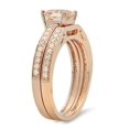 thumbnail image 2 of Dazzlingrock Collection 14K Asscher Morganite & Round White Diamond Ladies Bridal Engagement Ring Set, Rose Gold, Size 9.5, 2 of 4