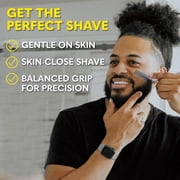 The Beard Club Straight Edge Razor Kit for Men with Single Derby Blade and 5 Replaceable Stainless Steel Blades, Barber Shaving Razor