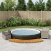 Irfora Spa Surround Gray Poly Rattan and Solid Wood Acacia