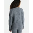 thumbnail image 3 of No Boundaries Cable Knit Pullover Sweater, Lightweight, Women’s, 3 of 5