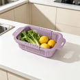 thumbnail image 4 of LEHOZIHEQ Collapsible Colander for Kitchen, Over the Sink Strainer Basket for Kitchen, Fruit Pasta Food Strainer Expandable Plastic Colander BPA Free, 4 of 6