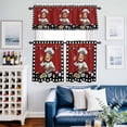 thumbnail image 5 of Fun Chef Kitchenware Food Burgundy Red Curtain Tier and Valance Set 3 Piece, Black White Checker 3-inch Rod Pocket Window Tier Curtains Valance for Kitchen Living Room, 5 of 9