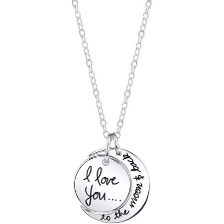 Sterling Silver I Love You To The Moon and Back Necklace